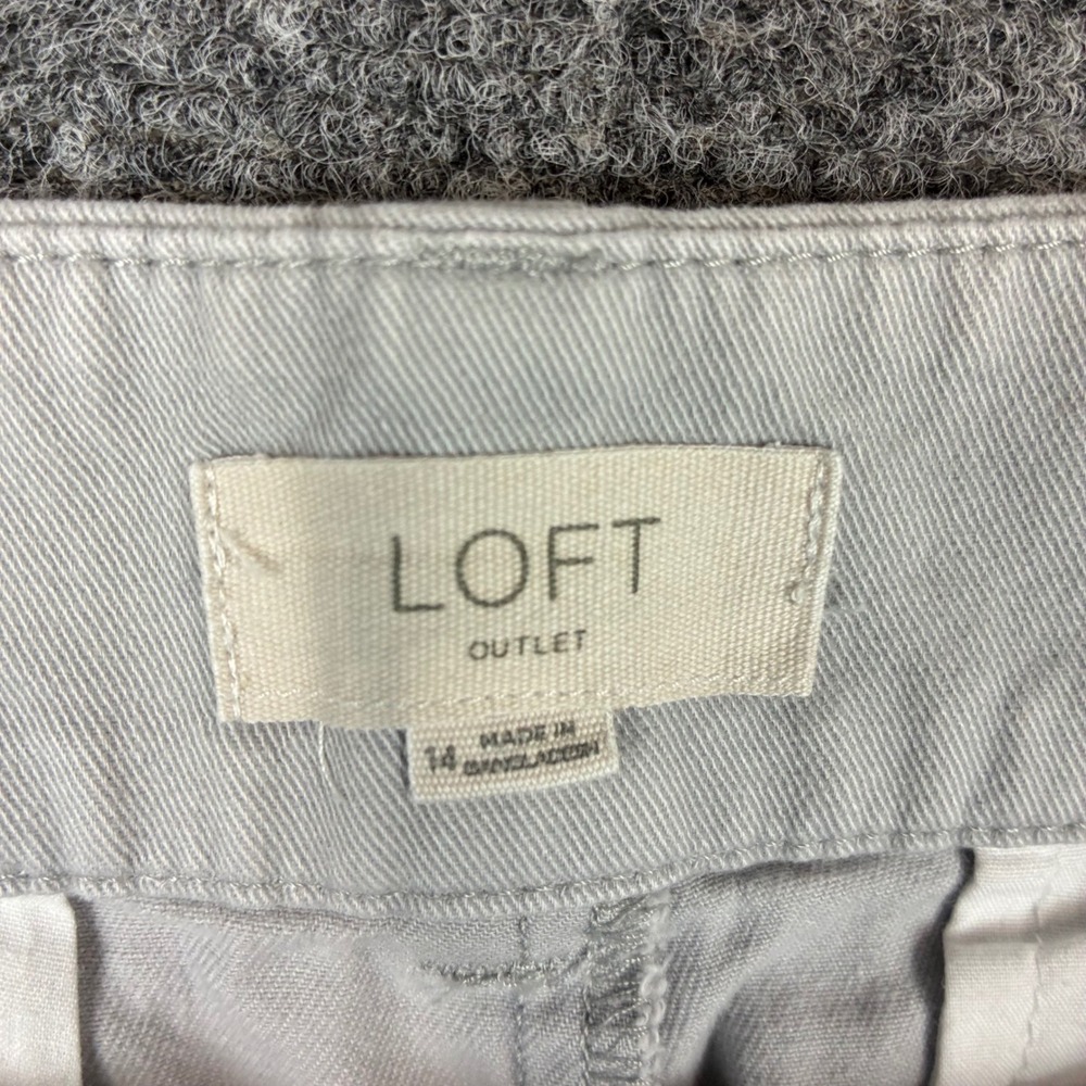 LOFT Outlet The Monroe 6 Inch Short Gray Chino Twill Womens Size 14 W38